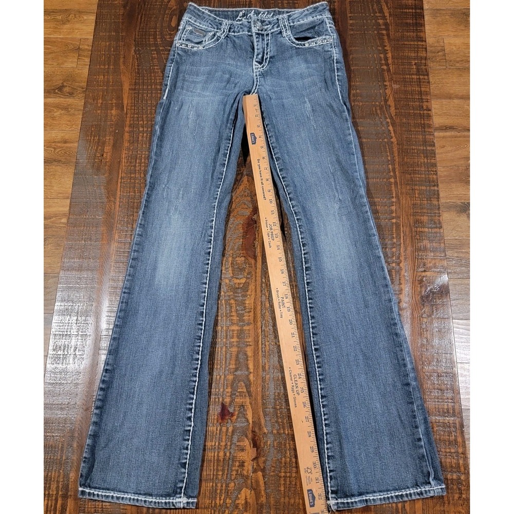 L.A. Idol USA Bling Bootcut Jeans  Stretch Rhinestone Y2K Western Cowgirl 29x34
